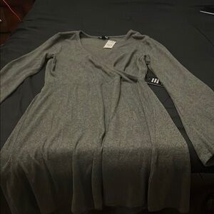 Gray Long Sleeve Dress